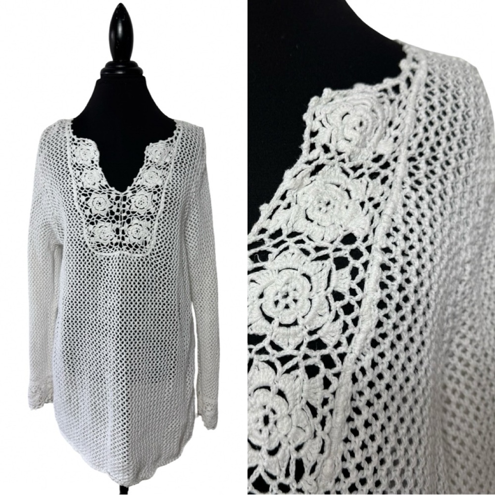 Vtg Crochet Tunic